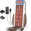 Shiatsu Back Massager with Heat, Massage Chair Pad Seat Cushion for Stress Relief, Deep Tissue Kneading & Roller, 2 Vibration Motors, Back Waist Hip Massager, PU Leather, with 2 Adapters