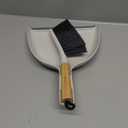 MR.SIGA Dustpan and Brush Set, Portable Cleaning Brush and Dustpan Combo with Bamboo Handle, White, 1 Set