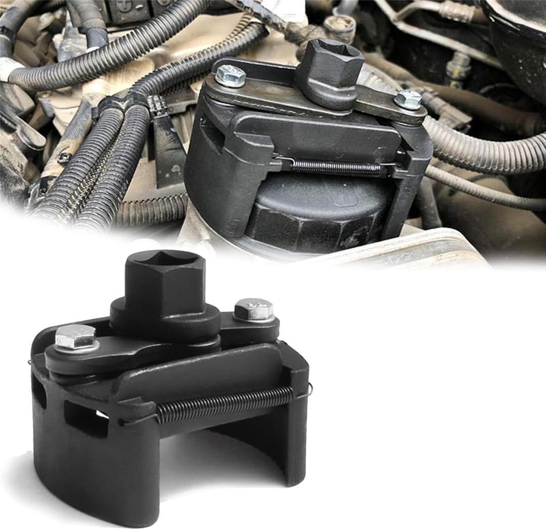 Oil Filter Wrench Removal Tool Adjustable Use for 2.36 inch to 3.15 inch, Durable Cap Spanner Tool Set with 2 Durable Non Slip Serrated Jaws Special Design