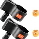 2 Pcs Mic Clip Microphone Holder Microphone Clip for Stand Adjustable Universal with 2 Screw Adapters Used with Microphones Between 32 and 60mm in Diameter for Handheld Mic Recording Condenser Wired