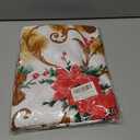 SASTYBALE Christmas Tablecloth Rectangle, Jacquard Fabric Christmas Table Cloth with Poinsettia Flowers, Spillproof Table Cover for Winter Holiday Dinner Decor (Rectangle, 60" x 84")