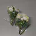 Artificial Flowers Fake Peony Silk Mini Plastic Bridal Flowers for DIY Wedding Bouquets Home Decorations 2 Packs (Cream)