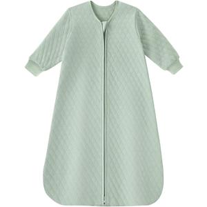 Yoofoss Baby Sleep Sack 12-18 Months 1.0 Tog Long Sleeve Sleep Sack Organic Cotton Wearable Blanket for Toddlers 2-Way Zipper Quilted Sleeping Sacks(Large)