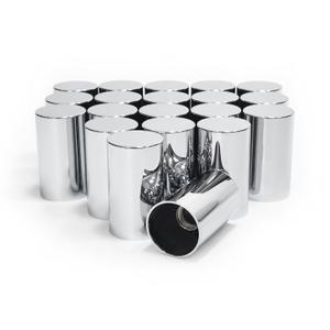 Grandroad auto 20 Pack Lug Nut Covers, 33mm by 3-1/2" Thread On Flat Top Cylinder Nut Cover Caps ABS Chrome Plastic Anti-Rust Screw-on Lug Nut Covers for Semi Trucks Trailers