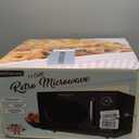 Nostalgia Retro 1000W Microwave Oven 1.1 Cu Ft Capacity – Child Safety Lock, 8 Auto-Cook Settings – Countertop Kitchen Appliance – Black