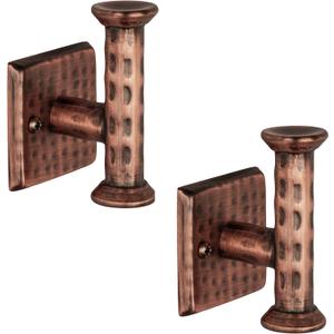 Monarch Abode Bathroom Hand Towel Hook for Bathroom, Hooks for Towel, Towel Hanger for Bathroom, Hanger Wall Mounted, Set of 2, 3-inch Robe Hook, Antique Copper Finish