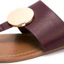 Women's Flip Flops Comfortable Soft T-Strap Flat Sandals Casual Slip on Thong Fashion Slide Sandals Summer Beach Slippers (9, Burgundy)