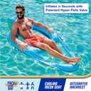 SwimWays Spring Float Premium XL Recliner Chair, Inflatable Pool Floats Adult with Fast Inflation, 25% Larger Than Recliner, Supports Up to 300 lbs, Xl Recliner (New Version)