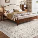 MontVoo-Vintage Area Rug 8X10 Beige for Living Room - Soft Distressed Printed Carpet for Bedroom - Non Slip, Machine Washable for Dining Room, Bedside, Office Beige, 8' x 10' (Rectangular)