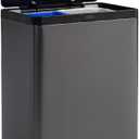 Rubbermaid Elite Stainless Steel Metal Dual Stream Step-On Trash, 10.5-Gallon, Charcoal, Wastebasket Home/Kitchen, Trash and Recycle Bin Combo