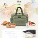 LOVEVOOK Insulated Lunch Bag Women,Puffer Lunch Cooler Box with Utensil Bag, Size: Large - 13L