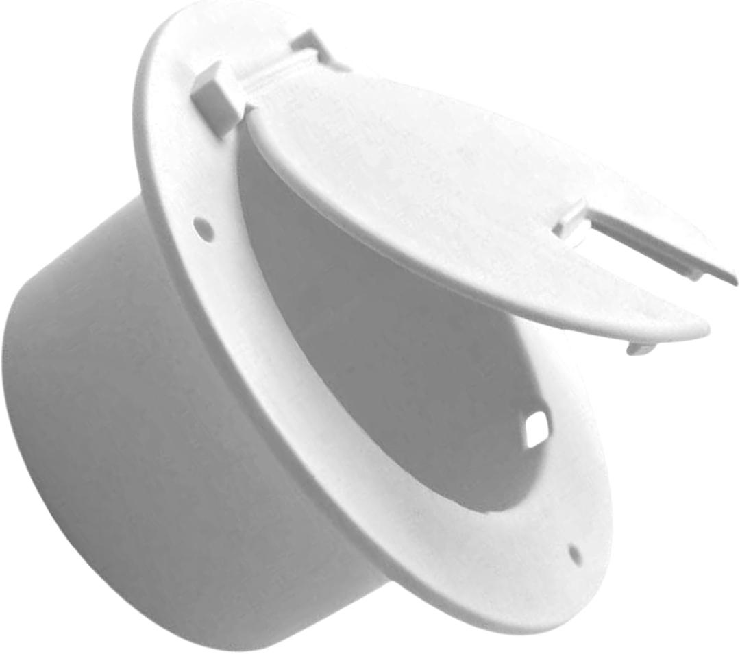2 PCS RV White 5" Round Electric Power Cord Hatch Cover Accepts up to 50 Amp Cord for RV, Camper, Trailer,Motorhomes