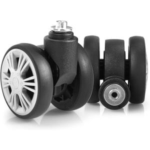 Zoofen Luggage Replacement Wheels 2 pcs Suitcase Replacement Wheels Wear-Resistant Luggage Wheels for Most Suitcase Repair (Silver)