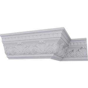 Endurathane Devon Crown Moulding, 4 1/2"H x 3 1/4"P x 5 1/2"F x 94 1/2"L, Factory Primed