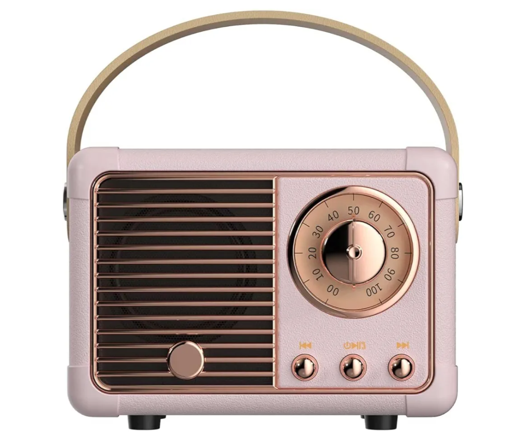 Baolira Retro Bluetooth Speaker, Portable Wireless Speaker with Crystal Clear Stereo Sound Rich Bass, Best Birthday Gifts Ideas for Women Teenage (Pink)