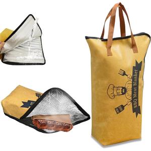21in BBQ Meat Resting Blanket Smoker Insulated Brisket Bag,5-Layer Thickened Insulated Thermal Bag Made of Washable Oxford Cloth for Pork Shoulder & Beef,Gifts for Dad,BBQ Lovers,Christmas Gifts