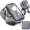 Car Seat Rain Cover,Infant Car Seat Weather Shield,Waterproof,Windproof Protection,Protect from Dust Snow,Rain Cover Features Quick-Access Zipper Door and Ventilation,(Gray Melange)