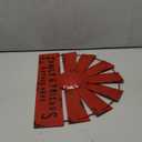 Fleecy day Farmhouse Windmill Wall Decor, Rustic Metal Kitchen Wall Decorative, Iron Art Hanging Wall Decoration, Country Home Decor Sculpture Art for Kitchen, Living Room, Bedroom, (Semicircle, Red) (16"L x 12.6"W)