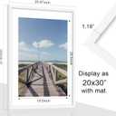 Abtgt 24x36 Poster Frame Set of 3, Display Pictures 20 x 30 with Mat or 24 x 36 without Mat, Picture Frame for Wall Mounting Display, White