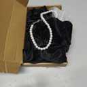Cunno 2 Pcs Senior Black Velour Drape for Photography Round Imitation Pearl Necklace Wrap School Senior Pictures Wrap Black Velvet Graduation Drape for Photo High Schools Prop One Size