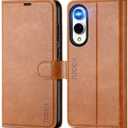 TUCCH Wallet Case for Galaxy S25 Edge, [RFID Blocking] Stand [4 Card Slots] Magnetic PU Leather Protective Folio Cover [TPU Shockproof Interior Case] Compatible with Galaxy S25 Edge 6.7", Light Brown