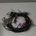 [ 8 Modes & Timer ] 6 Ft 54 LED Halloween Willow Vine Twig Decor Garland with 6 Bats & Pumpkins & Spiders Lights Waterproof Battery Operated Halloween Decorations Home Wall Fireplace Decor