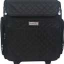 Everything Mary Rolling Scrapbook Tote – Black Quilted Craft Bag with Wheels – Storage Organizer for Scrapbooking, Papercraft, Art Supplies & Portable Craft Tools, Large