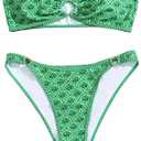 Women's Plus Size High Waist Bikini Set, High Waisted Bikini Sets Soft Tops & High-Waisted Bottoms Waist Two Piece Swimsuits Printed Swimwear Ladies Swimming Costumes L