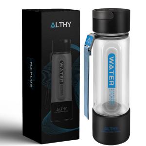 ALTHY Hydrogen Water Generator Bottle Cup Dupont SPE+PEM Dual Chamber lonizer,Upgrade 40 Electrolysis Times/Fully Charged for Travel