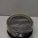 100Pcs Black Plastic Dessert Plates, Disposable Salad Plate with Gold Rim, Premium Hard Fancy Small Plates, Heavy Duty Plastic Cakes Plates for Party, Wedding and Birthday