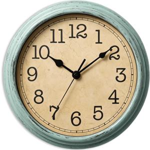 Wall Clock, 9 Inch Silent Wall Clocks Battery Operated, Decorative Clocks for Kitchen Living Room, Bedroom (Teal)