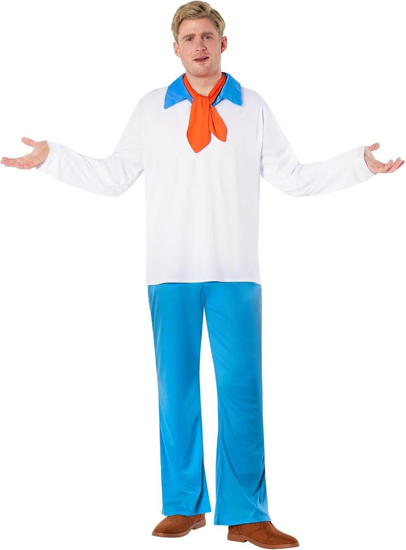 Morph Mens Mystery Solving Detective Costume Cartoon Character Costumes For Men Halloween (Large)