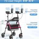 HOMLAND Upright Walker with Seat for Seniors, Adjustable Padded Armsupport
Foldable Stand Up Rollator Walker, 300 lb Weight Capacity, 360° Swivel Wheels, Tool-Free Assembly. Easy Maneuverability