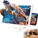 Screen Magnifier for Cell Phone,3D HD Big Screens Phone Magnifier,Foldable Phones Stand with Movie Screens Amplifier,Portable Mobile Phones Magnifier Projector for Movies,Compatible All Smartphone (White)