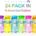 Springflower 24 Pcs Bubble Bottles with Wand,Bubbles Party Favors for Kids,Summer Toys, Blow Bubbles Solution Novelty Toy, Party Favors, Birthday Party Supplies, Outdoor & Indoor Activity,4oz,6 Colors