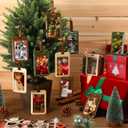 12 Pcs Christmas Picture Frame Ornaments for Tree Samll Hanging Photo Frame Ornaments 2.76 x 4.33 Inch Brown Green Beige for Christmas Tree Decor Home Party