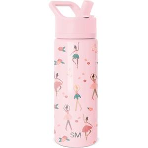 Simple Modern Kids Summit Water Bottle with Straw Lid | 18oz Stainless Steel Cup Insulated Tumbler for Toddlers, School | Pink Ballerina