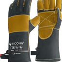 TICONN Welding Gloves, 16 IN L/XL/XXL 1000°F Heat-Resistant Fireproof Leather Gloves for Welders, Stick, Forge, Mig, Tig, BBQ