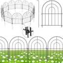 Decorative Garden Fence 17 Inch x 16 Feet, 12 Pack Rustproof Metal No-Dig Fence, Animal Barrier for Dogs, for Patio Outdoor Decoration