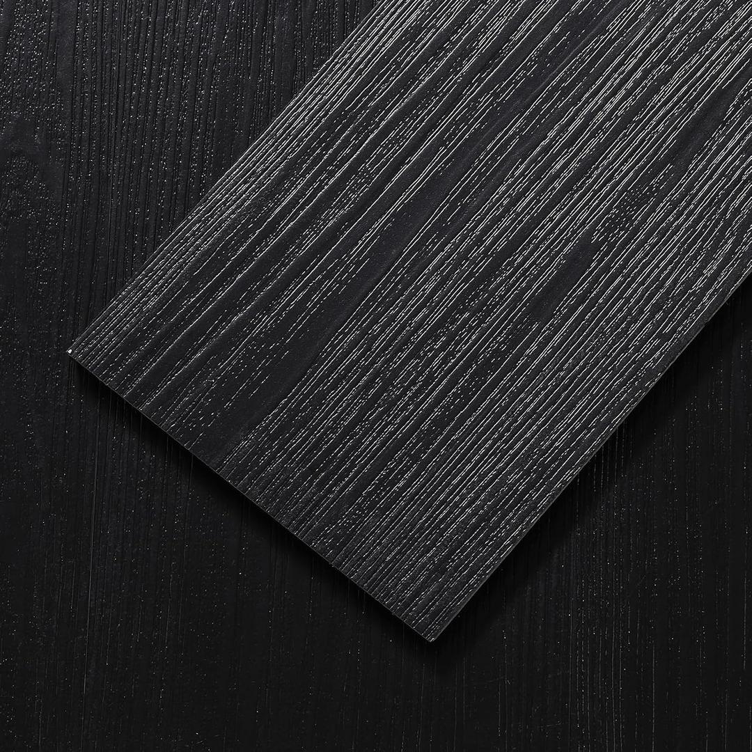 Peel and Stick Floor Tile, 36-Pack 36"x 6" Black Wood Grain Sticky Tiles, Waterproof Vinyl Flooring Cover 54 sq. ft, DIY Luxury Vinyl Plank Flooring for Bedroom, Living Room, Kitchen