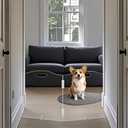 Clear Acrylic Dog Gate for Indoor Use 2 Panel Pet Gate for Doorways, No Drilling, Foldable Dog Barrier,Foldable Doggy Cat Fence with Support Feet for Home, Stairs, and Puppy Playpen