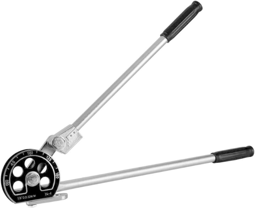 7/8" OD Tube Bender, Lever Type Manual Pipe Bender, Heavy Duty HVAC Soft Copper Tubing Bender, for Aluminum Thin Stainless Steel, 0-180 Bending Angle