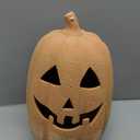 Whaline Halloween Terracotta Pumpkin Lantern Halloween DecorRustic Clay Spooky Pumpkin Table Decoration Vintage Pumpkin Farmhouse Ornaments for Outdoor Indoor Home Party Porch Mantel, 1pc