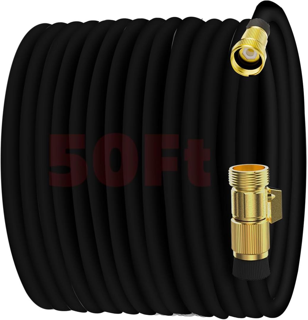 Garden Hose 50ft,Water Hose with 10 Function Nozzle,Outdoor Hose,Leak-Proof, Never Kink & Tangle(50ft)