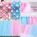 Gender Reveal Tulle Table Skirt for Baby Shower Gender Reveal Boy or Girls Birthday Party Blue Pink Tutu Table Skirts for Rectangle Tables 6FT