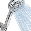 6-Setting Shower Head with Handheld, JDO High Pressure Hand held Shower Head, 4.7 Inch Chrome Detachable Showerhead Set with 59 Inch Stainless Steel Hose and Adjustable Showerhead Holder
