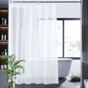 Short Shower Curtain Liner 60 Inch Length, Frosted PEVA Plastic Waterproof Opaque Shower Liner with 3 Stronger Magnets, No Smells with Rustproof Grommets (72" W x 60" L)