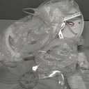 Snowflake Modern Ceiling Fan with Light and Remote, Low Profile Ceiling Fans with remote, 26 Inch Flush Mount Ceiling Fan with 3 Light Color 6 Speeds, Fandelier Ceiling Fan for Kitchen Bedroom-White