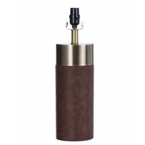 Stylecraft Natural Leather and Gold Table Lamp