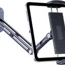 Extended Version Tablet Wall Mount Holder, 15" Aluminium Wall Mount for IPad with 360 Adjustable Rotating Base for iPad Pro Air Mini, Galaxy Tab, All 4.7-13" Phones and Tablets (Long Style) (Extra-Long dual arm)